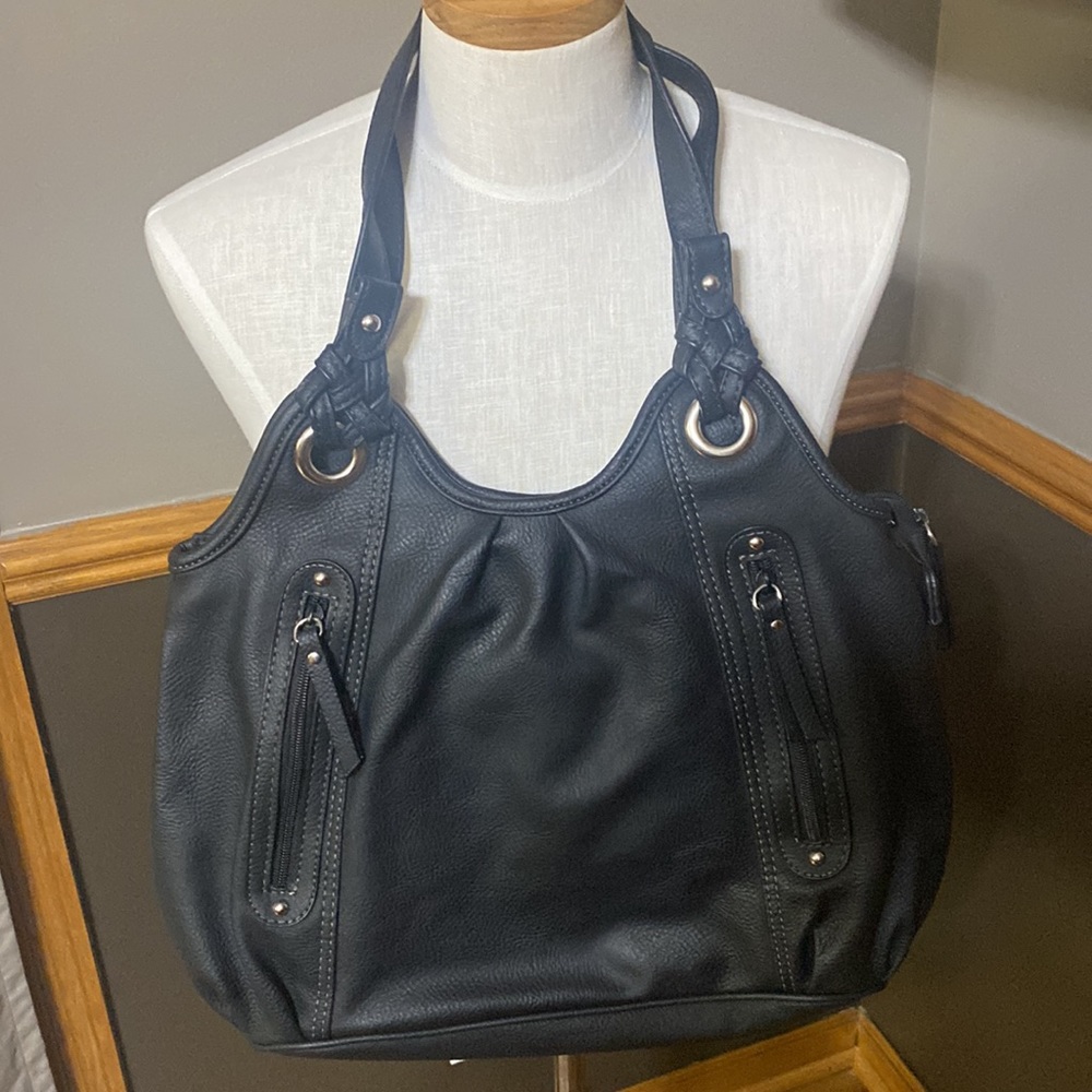 Reflections black large shoulder bag purse